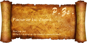 Pacurariu Zseni névjegykártya